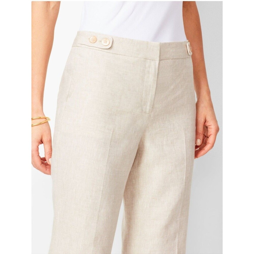 Talbots Windsor Linen Wide- Leg Slacks Pants Size 6p